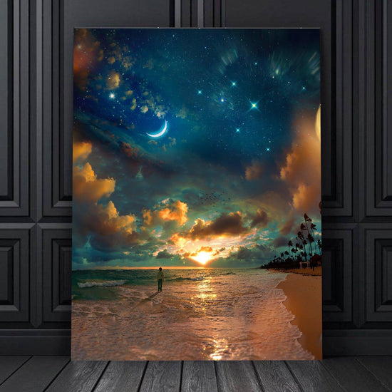 Beach by Starlight Canvas Art