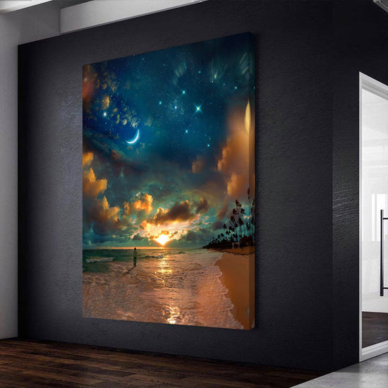 Beach by Starlight Canvas Art